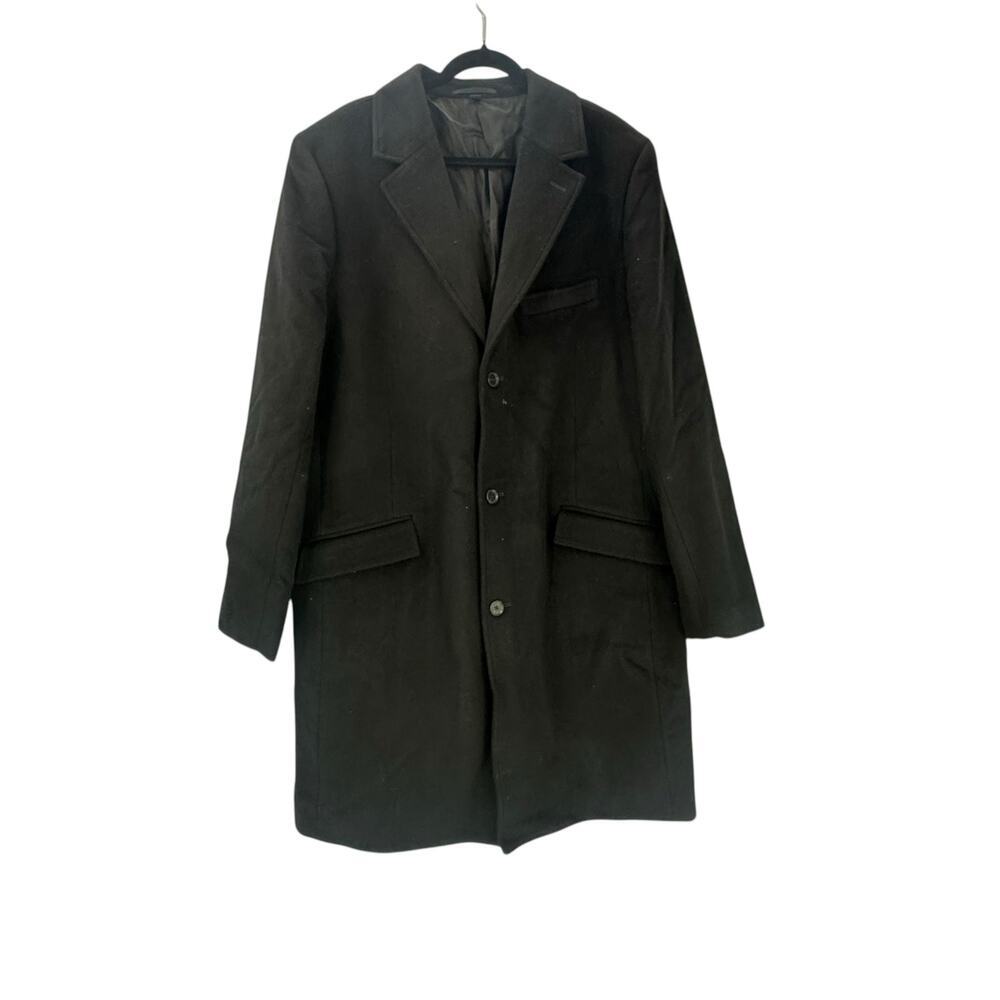 J.Crew Men's Black Rivington Topcoat In Italian Wool Blend Size 42R NWT - Picture 6 of 15